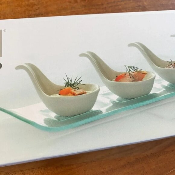 NEW Tapas 5 Appetizer Spoons and tray Serving Set - Picture 11 of 13